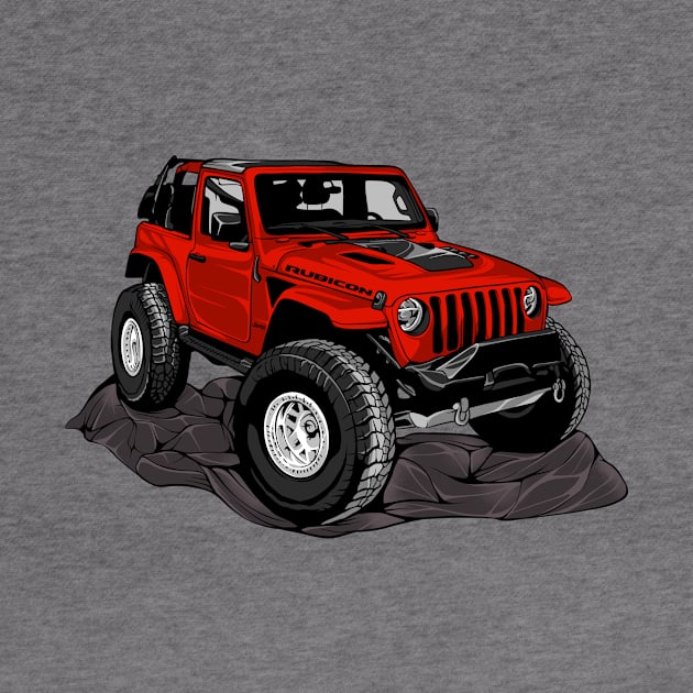 Jeep red by stonehouse art